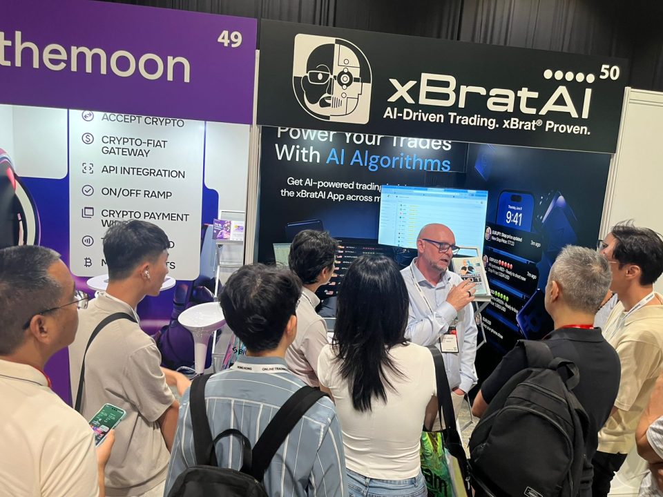 Paul Bratby at the xBrat expo booth in Hong Kong
